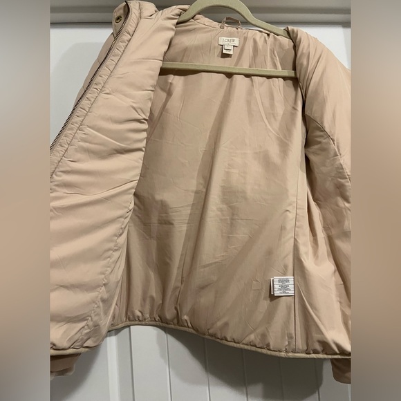 J.Crew Quilted Puffer Jacket Tan Gold Hardware Size Small | Classic Preppy Fall - Picture 8 of 11